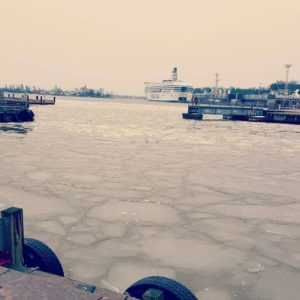 Helsinki south harbour frozen sea